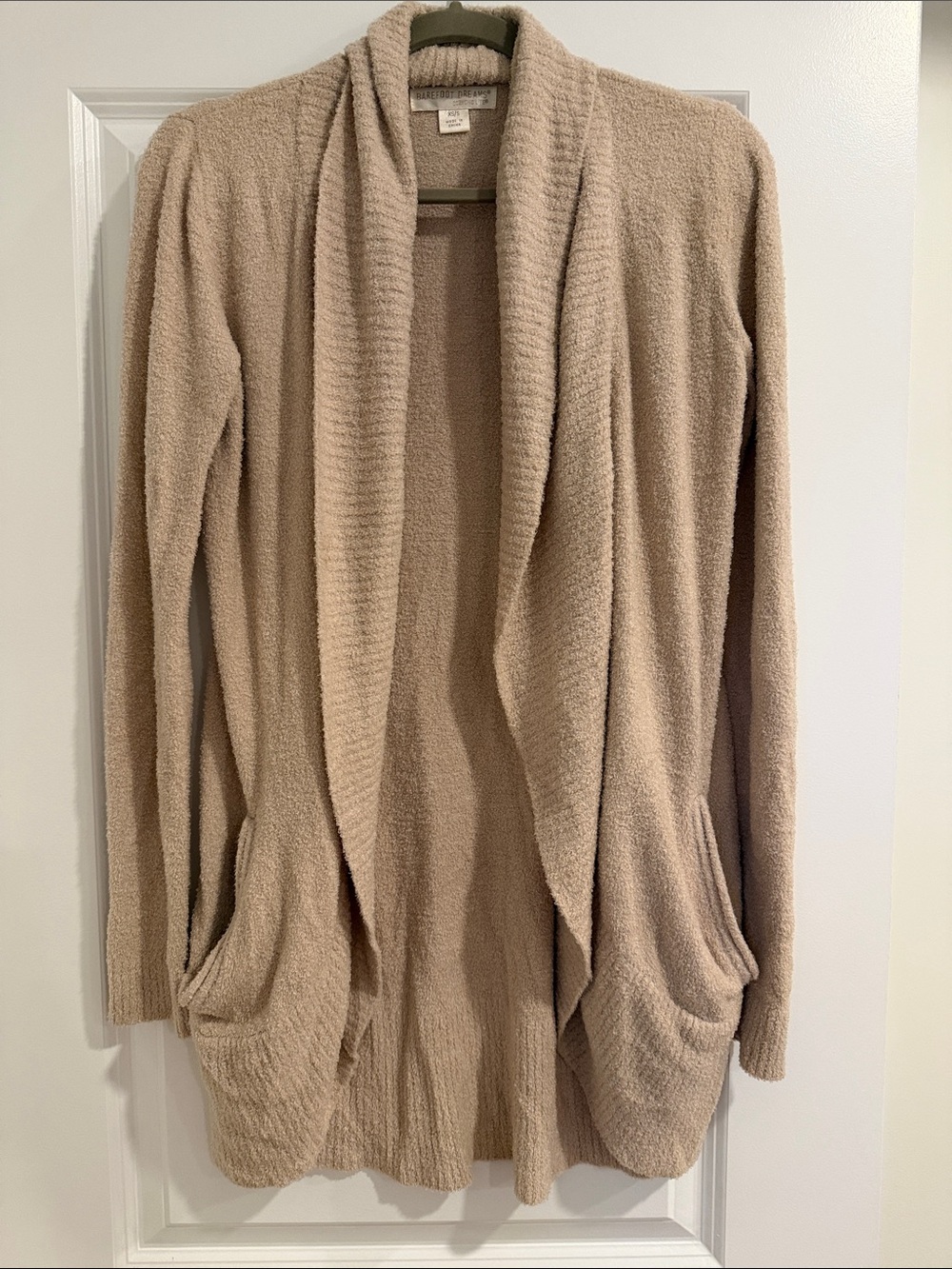 Barefoot Dreams Open-Front Cardigan in Taupe